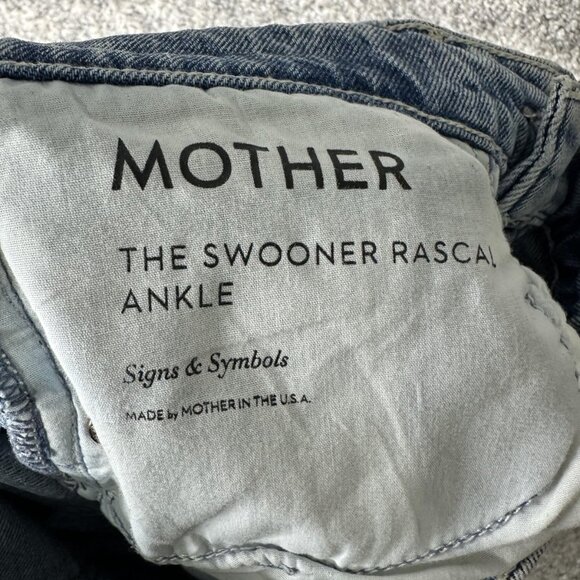 Mother Jeans Womens 25 Light Wash The Swooner Rascal Ankle High Rise Denim - Picture 7 of 9